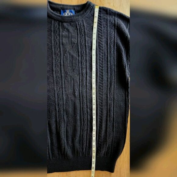 Enro Traditions Men’s 1XL Tall Cable Knit Sweater Navy 100% Cotton Made in USA - Picture 5 of 6